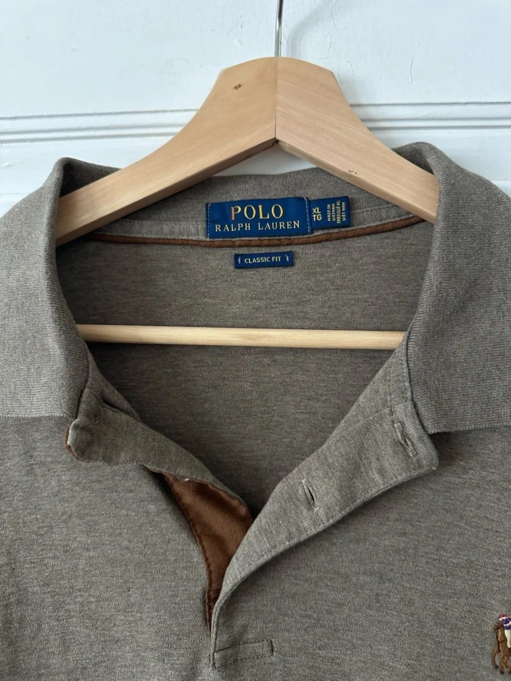 Polo Ralph Lauren Classic Fit long sleeve polo shirt, brown, XL - Picture 3 of 6